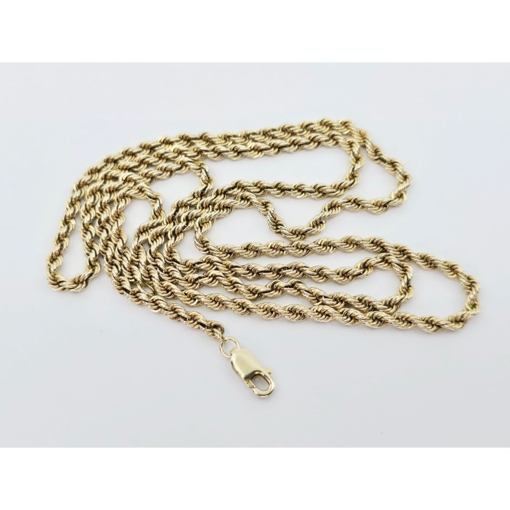 Unique 14k Karat Solid Yellow Gold Designer Rope Chain Necklace  2025 Length